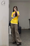 Walter Van BeirendonCK Facial T-shirts AW22-23 8017 Lemon Color